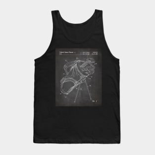 Golf Bag Patent - Golfer Golfing Caddy Art - Black Chalkboard Tank Top